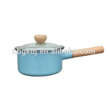 single handle pot with wood handle& lid